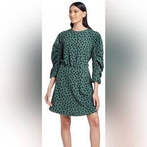 Who What Wear Polka Dot 3/4 Sleeve Mini Dress Size Large